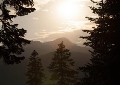 mammoth mountain range at sunset