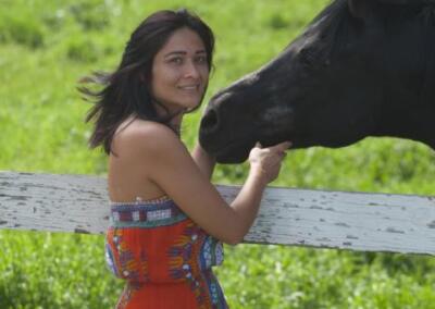 ana posing with horse ojai